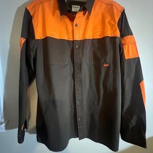 Men's Two-Tone Orange and Black Shirt
